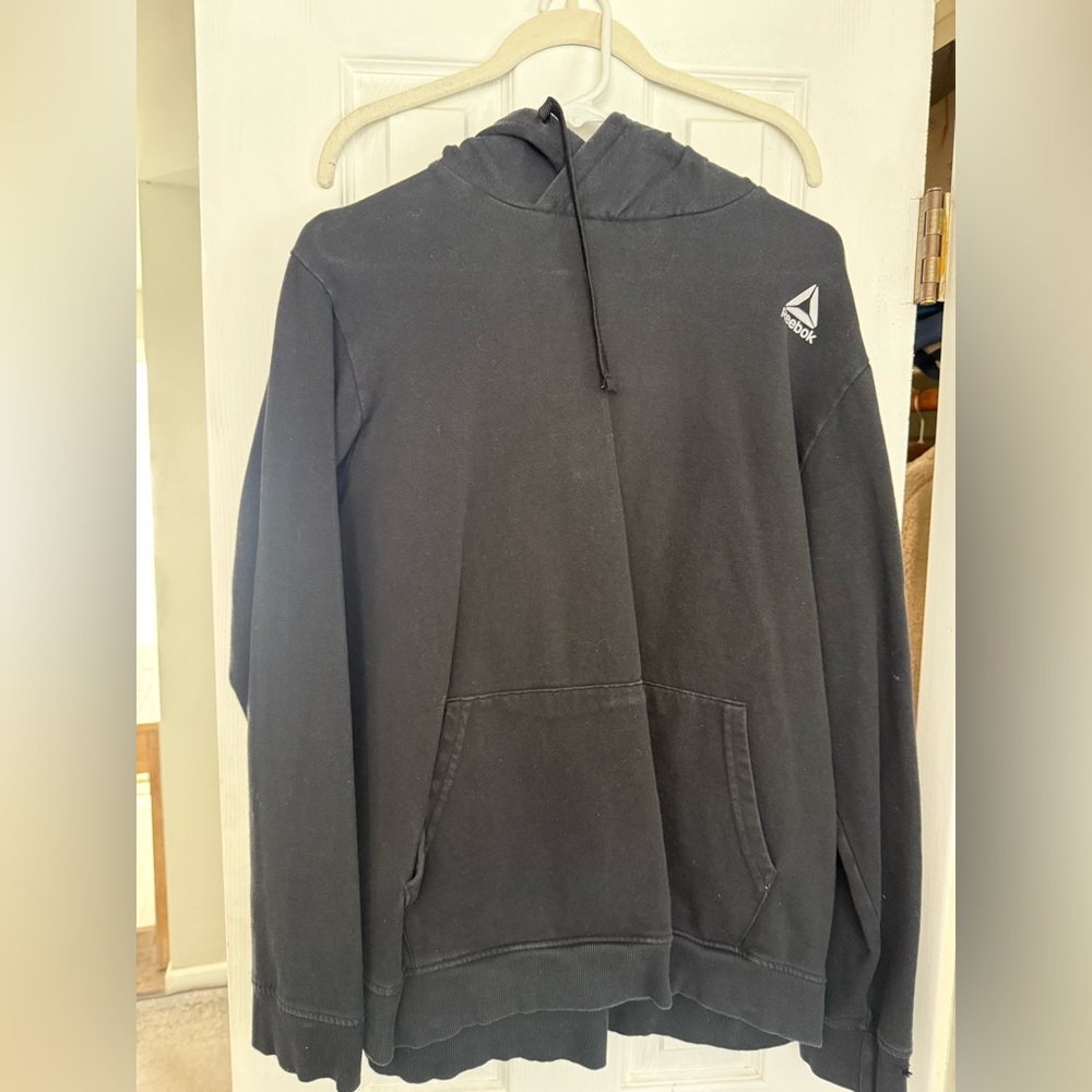 Reebok Black Pullover Hoodie with Small Logo